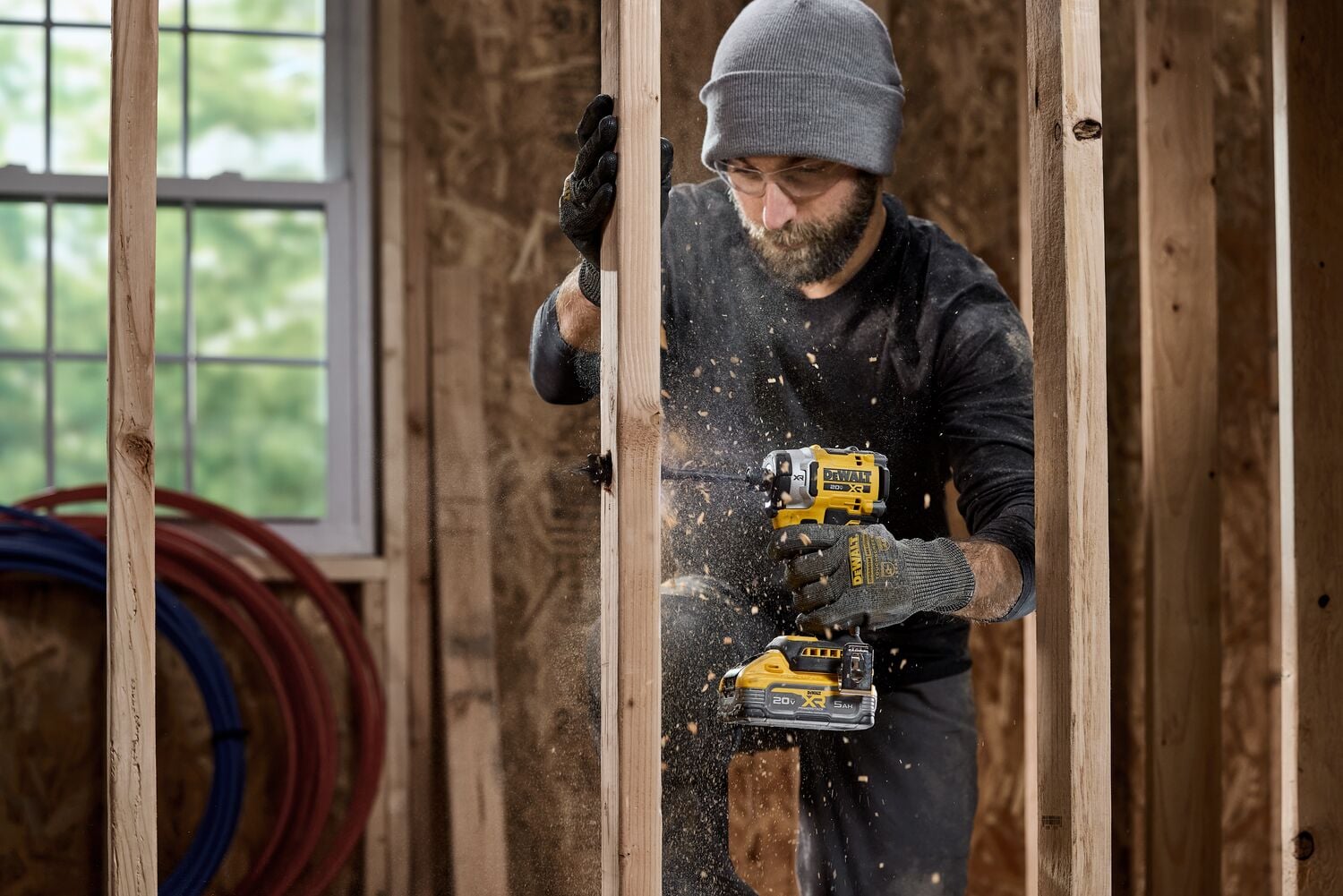 DEWALT 20V MAX  XR(®) 3-Speed High Torque 1/4 in. Impact Driver Application Image Drilling Hole