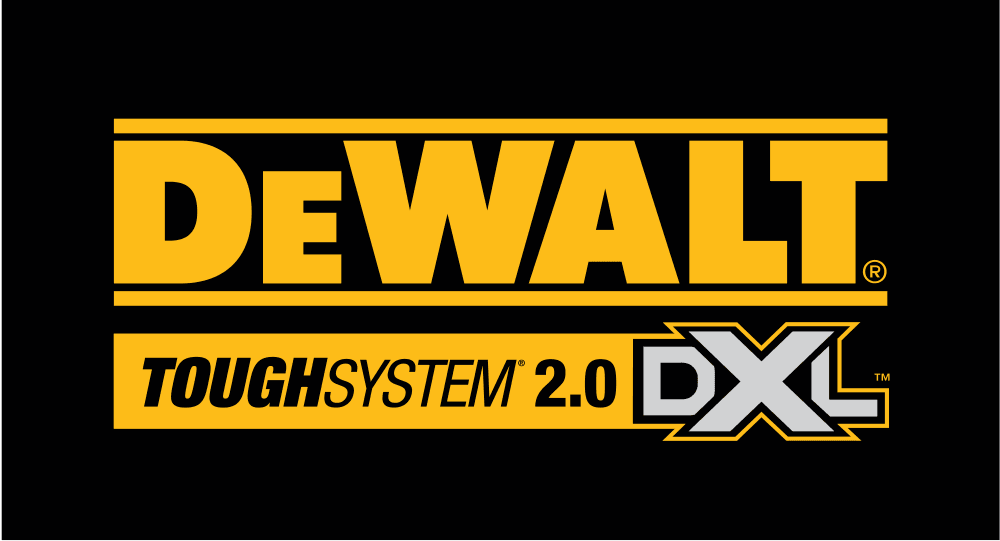 DeWalt Tough Stystem 2.0 DXL Stacked Logo on black with grey DXL