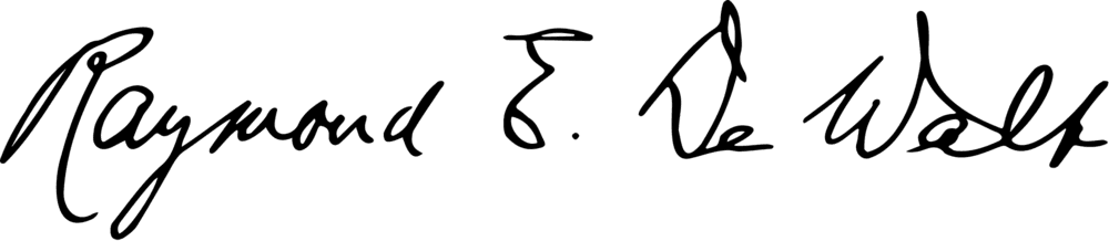 Raymond E DeWalt signature